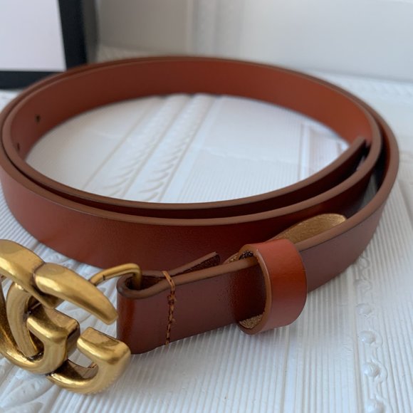 Cheap and affordable leather belt with double G bu Cheap and affordable leather belt with double G bu main image 2